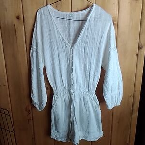 Aerie Cream Textured Romper